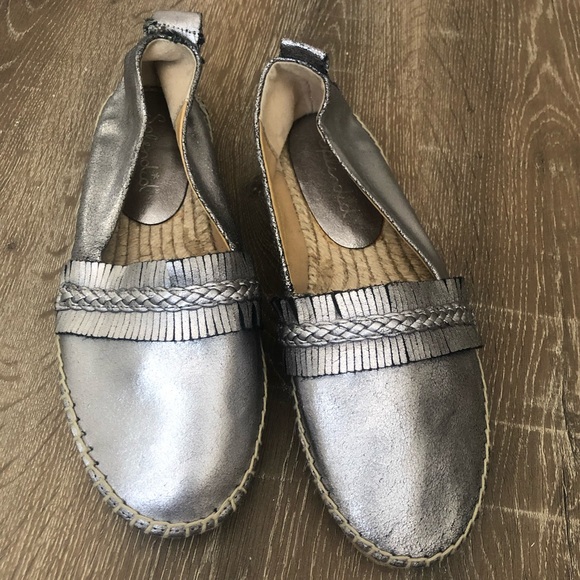 Splendid Jamie Espadrille Flat Metallic Grey 9 - Picture 3 of 7